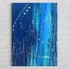 Navy Blue Jean Action Painting for Wall Art | Mixed Media by NAMYOONSOOART. Item composed of fabric in contemporary or modern style