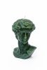 Green David Greek Head Candle - Roman Bust Figure | Ornament in Decorative Objects by Agora Home. Item composed of synthetic compatible with minimalism and contemporary style