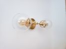 Modern Wall Light - Industrial Globe Sconce - Gold Vanity | Sconces by Retro Steam Works. Item composed of metal and glass in industrial style