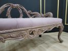 French Style Chaise Lounge/ Stressed Aged Wood Finish/Hand C | Couches & Sofas by Art De Vie Furniture