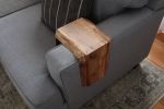Live Edge 7.25" Walnut Wood Armrest Table | Side Table in Tables by Hazel Oak Farms. Item composed of wood