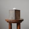 Truffle Brown Hair-On-Hide Leather Single Tissue Box Cover | Toiletry in Storage by Vantage Design