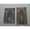 Vintage Small Wool Doormats, Set Of 2, Pair Hand Knotted Rug | Small Rug in Rugs by Vintage Pillows Store. Item composed of cotton