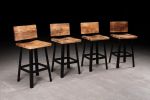 Walnut Pub Chair Set | Dining Chair in Chairs by Urban Lumber Co.. Item composed of walnut and steel