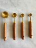 Set of 8 Acacia Wood & Gold Measuring Cups and Spoons | Cooking Utensil in Utensils by Busa Designs