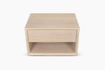 Modern Floating Nightstand | White Oak | Storage by Caleth