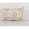 Turkish Suzani Beige Cushion Cover, Suzani Lumbar Pillow Cas | Pillows by Vintage Pillows Store
