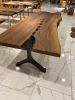 Walnut Table, Live Edge Dining Table, Wooden Dining Table | Desk in Tables by Tinella Collection. Item made of walnut works with contemporary & mediterranean style