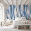 SOFT WASHED IKAT — Powder Blue & White Ikat Wallpaper Pattern | Wall Treatments by ELLE WALLS