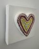 Multi Heart Crystal 4" x 4" | Mixed Media in Paintings by Emeline Tate. Item composed of canvas and synthetic