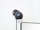 Plug In Bedside Sconce, Matte Black, LED Globe, Modern | Sconces by Retro Steam Works. Item composed of fabric & metal compatible with minimalism and mid century modern style