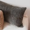 Brown and Black Striated Chenille Lumbar Pillow 14x22 | Pillows by Vantage Design