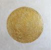 Gold leaf art painting golden circle art abstract round | Oil And Acrylic Painting in Paintings by Berez Art. Item composed of canvas compatible with minimalism and modern style