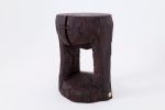 Sculptural Hardwood Side Table, Coffee Table, Red Stain, Hand-Carved, | Tables by Logniture