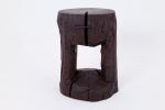 Sculptural Hardwood Side Table, Coffee Table, Red Stain, Hand-Carved, | Tables by Logniture