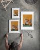 Orange Tabby Cat Dinner Table Art Print, Funny Kitchen Wall Art | Prints in Paintings by The Ugly Cat Studio