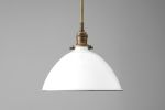 10 Inch White Shade Pendant Light - Model No. 8906 | Pendants by Peared Creation. Item composed of brass