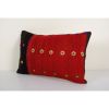 Vintage Red Organic Kilim Perde Pillow Case | Sham in Linens & Bedding by Vintage Pillows Store. Item composed of cotton and fiber