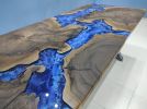 Custom Order Dark Walnut Ocean Epoxy Resin Table | Dining Table in Tables by LuxuryEpoxyFurniture. Item made of wood & synthetic