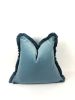 blue velvet pillow // blue fringe pillow // blue monochrome | Pillows by Velvet Fringe