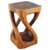 Haussmann® Wood Vine Twist Stool Accent Table 14 in x 23 in | Chairs by Haussmann®