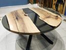 Smoke Round Epoxy Table Top - Diameter Epoxy Dining Table | Tables by LuxuryEpoxyFurniture. Item made of wood & synthetic