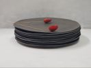 Matte Black Ceramic Plates Set | Dinnerware by YomYomceramic. Item composed of ceramic