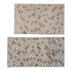 Checkered Pair Turkish Sparta Rug - Set of Two 3'10" X 6'2" | Area Rug in Rugs by Vintage Pillows Store. Item made of birch wood & cotton