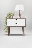 Side Table Frame and Legs Made in Walnut and Drawer in White | Tables by Manuel Barrera Habitables. Item made of oak wood