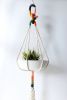 Modern Color Block Macrame Plant Hanger – 37” Handmade Boho Hanging Planter | Plants & Landscape by Freefille