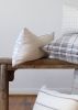 Blue & Beige Block Plaid Pattern Pillow 14x22 | Pillows by Vantage Design