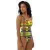 One Piece Swimsuit - City in Grids - Geometric Urban | Work by Eman's Gallery