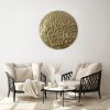 Gold round wall art gold leaf painting gold relief painting | Oil And Acrylic Painting in Paintings by Berez Art. Item composed of canvas