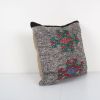 Turkish Kilim Pillow, Throw Pillow, Square Gray Wool Boho Co | Cushion in Pillows by Vintage Pillows Store