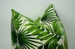 green tropical pillow // green tropical print cushion | Pillows by velvet + linen