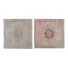 Handmade Square Pink Distressed Oushak Rugs - a Pair | Small Rug in Rugs by Vintage Pillows Store. Item composed of cotton & fiber