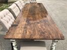 White-Distressed Farmhouse Table | Dining Table in Tables by Hazel Oak Farms. Item made of wood