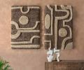 Modern Tufted Wool Hanging | Geometric Fiber Decor | Boho Neutral Decor | Handmade Textile Piece | Wall Hangings by Swiflo