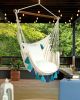 Turquoise Boho Style Hammock Swing Chair + 2 Pillows | Chairs by Limbo Imports Hammocks. Item composed of wood and cotton