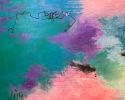 "Monet's Garden" 48x60 inches | Oil And Acrylic Painting in Paintings by Katie Willes. Item made of canvas & synthetic