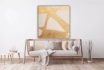Minimalist Abstract Gold leaf Art Golden Rich texture Art | Oil And Acrylic Painting in Paintings by Berez Art. Item composed of canvas in minimalism style