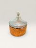 Frosted Ember – Blue & Copper Concrete Jar with Lid | Vessels & Containers by RAW & UNIQ