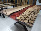 Special Design Epoxy Table | Honeycomb Resin Dining Table | Tables by LuxuryEpoxyFurniture. Item composed of wood & synthetic