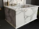 Calacatta Monet Marble Sink with Backsplash | Custom design | Water Fixtures by AYMARBLEDESIGN LLC