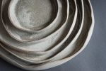STC organic natural shape stoneware plates in grey cream | Dinnerware by Laima Ceramics. Item made of stoneware