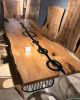 Custom Wood Table - Conference Room Table - Live Edge Table | Dining Table in Tables by Tinella Collection. Item made of walnut & metal compatible with contemporary and art deco style