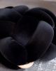 (M) Black Velvet Knot Floor Cushion | Pillows by Knots Studio. Item composed of fabric