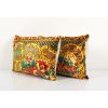 Set of Two Yellow Velvet Lumbar, Tribal Ethnic Pillow | Sham in Linens & Bedding by Vintage Pillows Store. Item composed of cotton & fiber