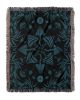 IVI - Mushroom + Cannabis  Blanket Blue Green | Linens & Bedding by Sean Martorana. Item made of cotton with fiber