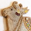 Shrinathji Nathdwara Hand Embellished Jeweled Hoop Artwork W | Embroidery in Wall Hangings by MagicSimSim